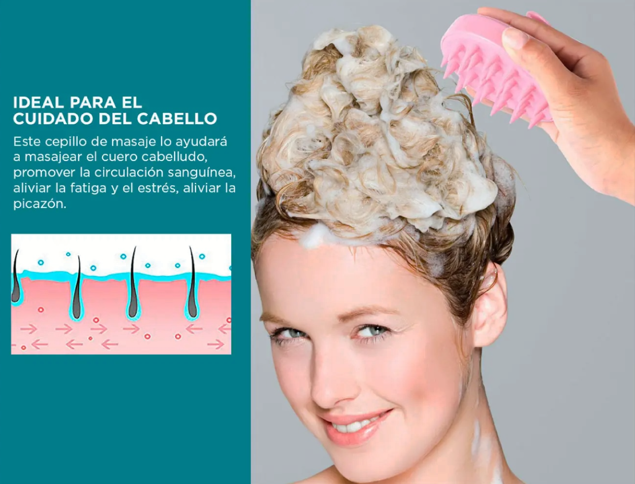cepillo masajeador de cuero cabelludo comprar color rosado tienda onlineshoppingcenterg colombia centro de compras en linea osc
